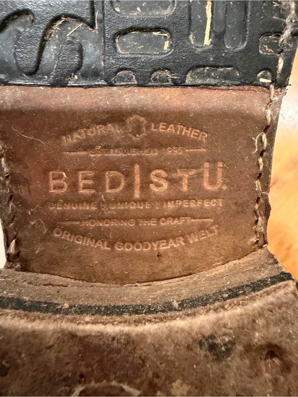 BED|STU Perforated Cognac Leather Ankle Boots - Picture 5 of 6